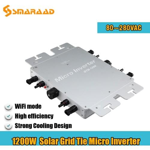Smaraad 1200W Solar Grid Tie Micro Inverter IP65 Solar Grid Tie Micro Inverter MPPT WVC1200 Microinverte WIFI Mode Communcation