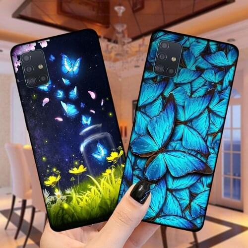 Butterfly Cartoon Cute Silicone Case Cover For Samsung A51 A71 A01 A10 A11 A21S A20 A30 A31 A40 A41 A50 A60 A70 A50S A7 A8 Plus