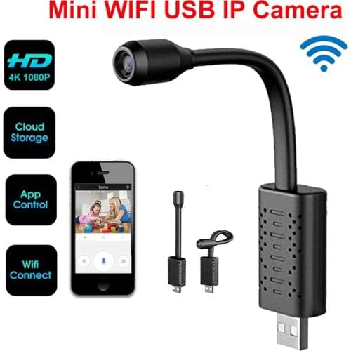 HD 4K WIFI Mini Camera Real-time Surveillance IP P2P Camera AI Human Detection Loop Recording camcorder max128G 7*24h