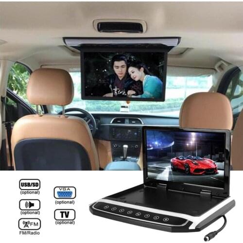 Vehemo 10.2 '' DC 12V Flip Down Monitor Full HD 1024*600P Car FM MP5 Player Car Roof Mounted TFT LCD Monitor Universal for Car