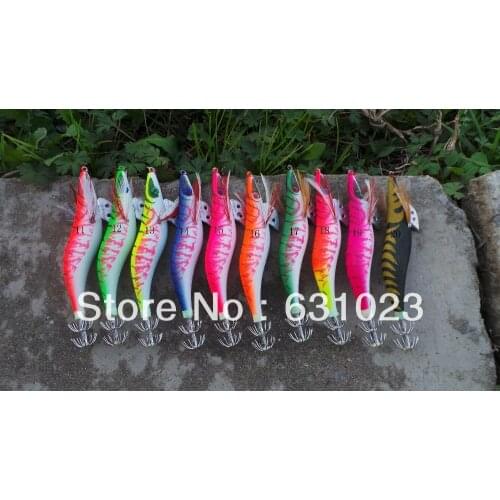 MR OCTOPUS 10 pcs squid jig,squid hook,fishing lure ,glow in dark,3.5# ---13.5cm ,21g,five colour mixed,11-20