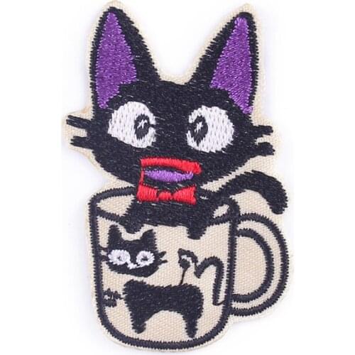 Cartoon Cat Patch Embroidered Patches Iron on Patches for Clothing Stickers Stripes For Clothes Clothing Jacket Jeans DIY