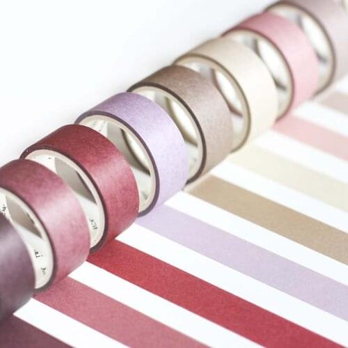 12colors/box journal stickers notebook tapes DIY planner material Solid color Washi Paper tape Hand tear Decorative stickers