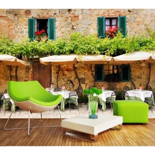Papel de parede Coffee tea restaurant hotel scenery 3D stereo wallpaper mural,living room bedroom wall papers home decor