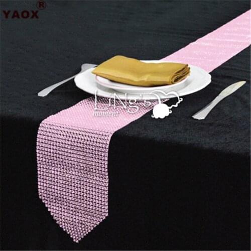 Cheap Price Diamond Table Runner Mesh Rhinestone Table Runners Wedding Party Tablecloth Decorations Home Table Accessories