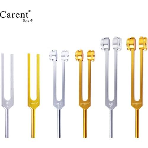 CARENT New Arrivals 128Hz 256Hz 512Hz golden Silver color aluminum alloy tuning fork Medical instrument accessories
