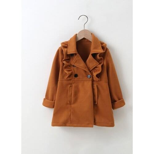 Girls' Fall/Winter Woolen Coat Childrens Clothing Girls' Mid-length Woolen Coat Overcoat