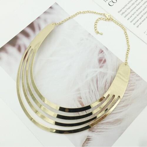 4 Layer Bright Torques Choker Necklace Fashion Alloy Bib Collares Necklaces For Women Accessories 2018 Statement Jewelry