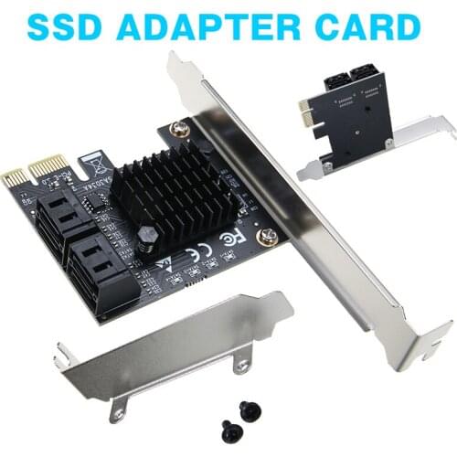 POHIKS 1pc High Quality PCI-E to SATA 3.0 Expansion Card 4-port SATA 3.0 Adapter Cards For Computer Accessories