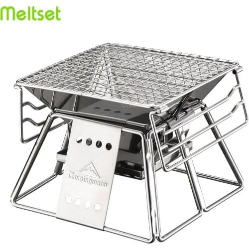 Portable Charcoal BBQ Grills Stainless Steel Folding Barbecue Grill Korean Indoor Outdoor Grill Rack Bbq Accessories