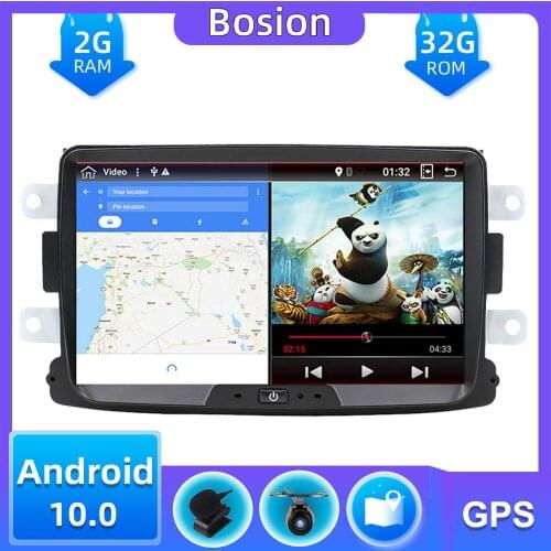 Quad core 1 din radio gps video android 10.0 car dvd for Dacia Lodgy Logan Duster Sandero wifi navigation car multimedia player