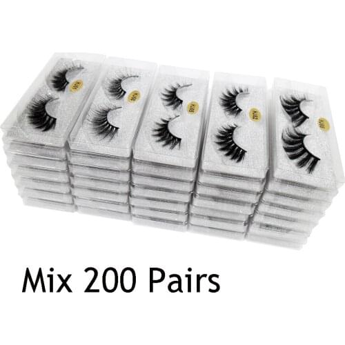 Wholesale Eyelashes 30/50/100/200 Pairs 3D Mink Lashes Bulk Natural Mink Eyelashes Wholesale False Eyelashes Makeup False Lashes