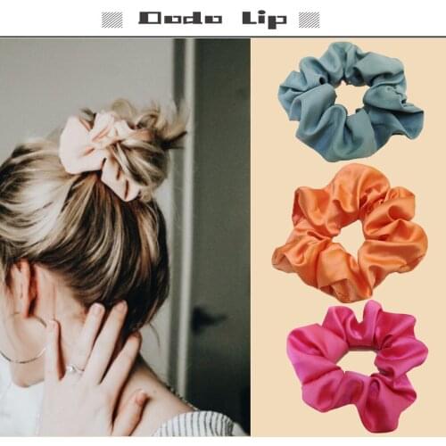 Rubber bands for hair solid satin elasticas hair oranments for women hair accessories simple style cute fashion summer accessory
