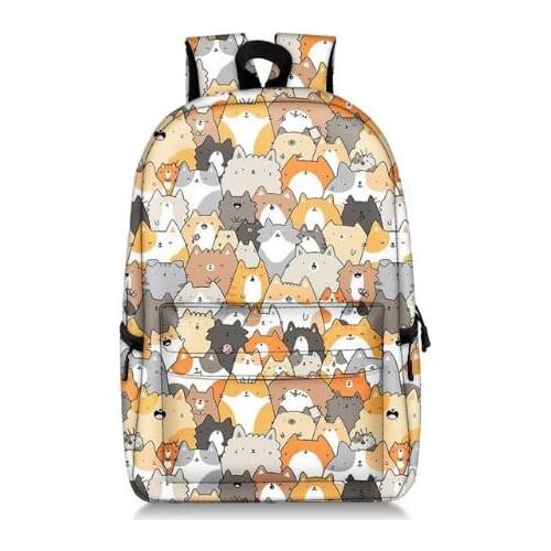 Kawaii puppy dogs school backpack for teenager boy girl pug / bulldog / Bull Terrier children school bags backpack kids book bag