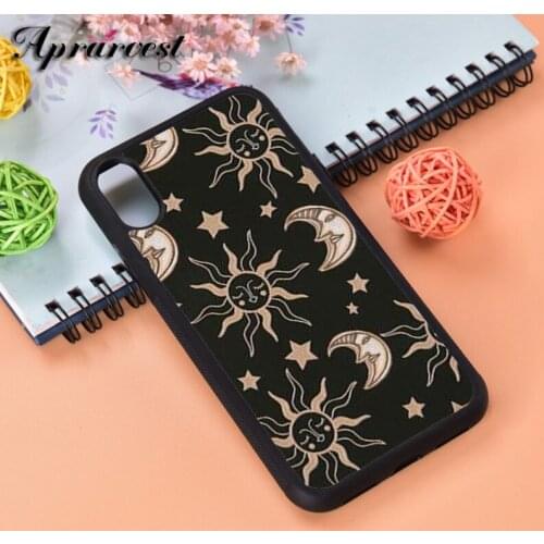 Aprarvest Moon & Sun Pattern Silicone Rubber Phone Case Cover For iPhone 6 6S 7 8 PLUS X XS XR 11 12 MINI PRO MAX