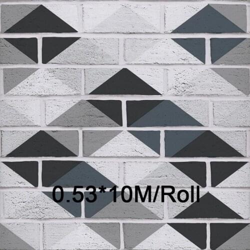 Nordic Modern Geometric Imitation Brick Wall Paper Home Decor Bedroom Study Living Room TV Backdrop Wall Self-adhesive Stickers