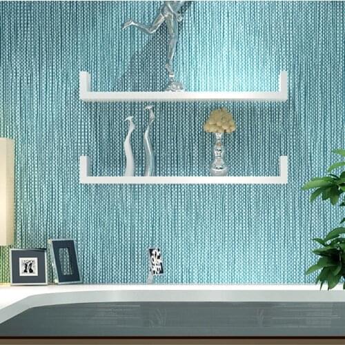 Modern Non Woven Wallpaper Simple Solid Color Plain Blue Gray Wall Sticker Living Room Bedroom Restaurant Corridor 3D Wall paper