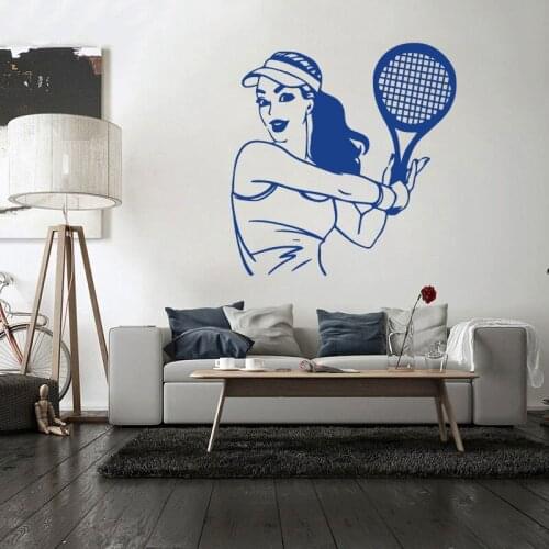 Tennis Sign Wall Stickers Decorative Decals For GYM Living Room Vinyl Mural Sticker Kids Room Wall Decal Wallpaper CX150