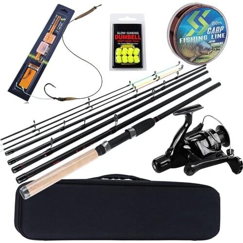 Sougayilang 3m Carp Fishing Rod Combo 6 Sections Feeder Rod and Carp Reel with Line Lure Hook Accessories Carrier Bag Full Kits