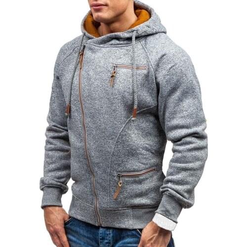MenH oodie Spring Casual Solid Long Sleeve Mens Hoodies Sweatshirts Slim Zipper Hoody Sweatshirt Men Hooded Streetwear