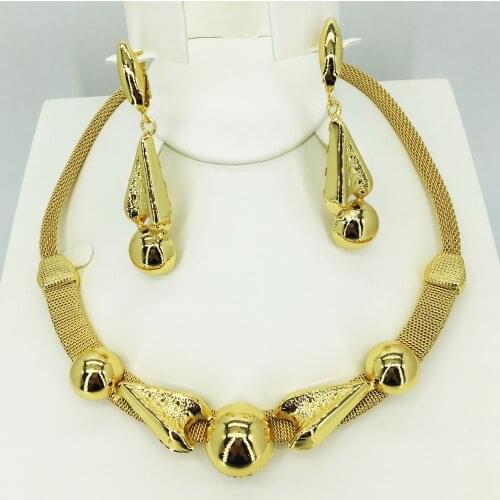 High quality Jewelry 750 Gold Jewelry Large collection for womens African Bead Jewelry collection stylish necklace set