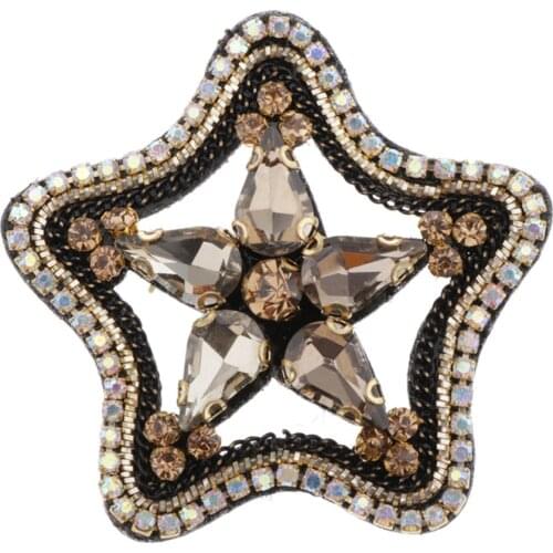 Starry Crystal Rhinestone Sew on Appliques Pattern Patch Accessories From