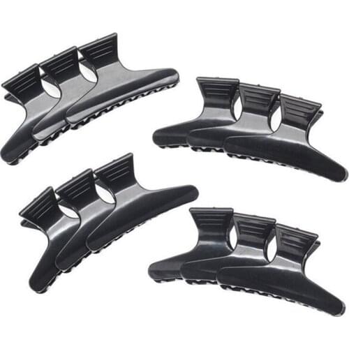 10 Black Hairdressing Hairdressers Butterfly Hair Clamps Claw Section Salon Clip