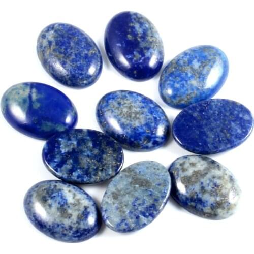 10pcs Oval Lapis Lazuli Decoration Flatback Cabochon Scrapbooking Charms For Jewelry Making Findings Accessories Diy