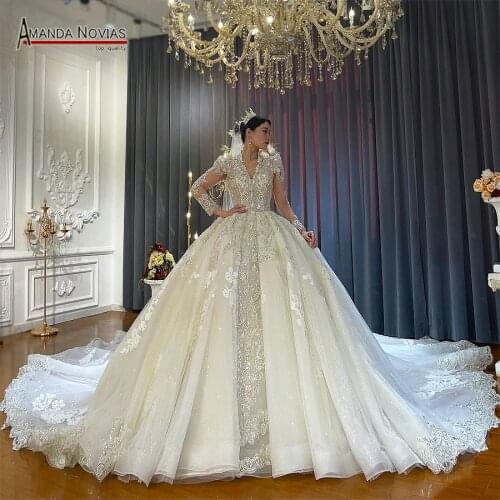 2021 new wedding dress luxury full beading bridal dresses