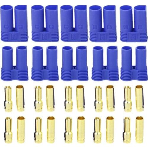 5 Pairs of EC5 Banana Plug Bullet Connector Female+Male for RC ESC LIPO Battery/Motor