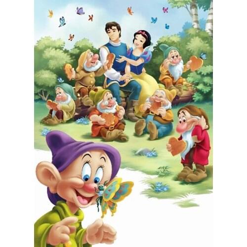 Disney DIY Full Square Round Diamond Painting Mosaic Snow White and The Seven Dwarfs Diamond Embroidery Cross Stitch Kits Gift