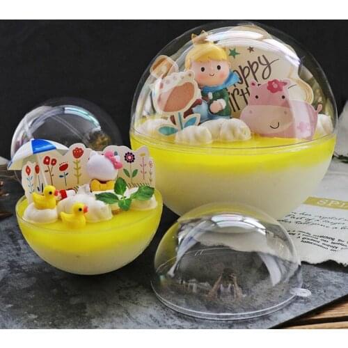 50pcs High quality transparent biscuits candy dessert plastic cup creative party birthday cake ice cream decor cup with lid