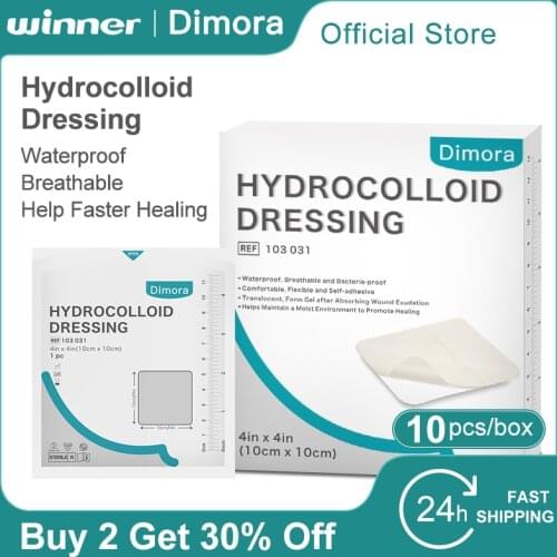 Winner Medical Sterile Hydrocolloid Adhesive Dressing Extra Thin Soft Wound Dressings Healing Acne Patch Pads 10*10cm,10pcs