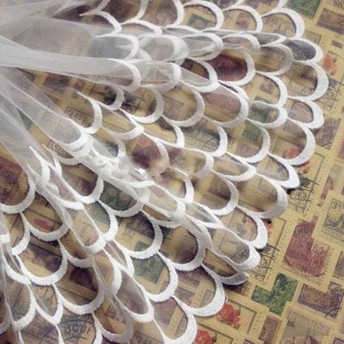 Exquisite Feather Lace Trim Net Yarn Embroidered DIY Dress Garment Accessories 24cm Wide VQX115765