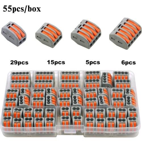 Wire Connector Terminal Block Set Reusable Electric Cable quick connector universal compact terminal plug-in0.08