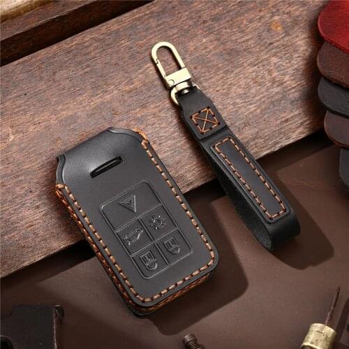 Leather Car Remote Key Shell Case Cover for Volvo XC60 V60 S60 XC70 V40 Auto Accessories Key Holder Car Accessories
