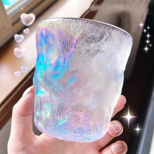 Frosted colour glass mug glacier cup Lead-free Heat Resistant Transparent Crystal Beer Whiskey Brandy Vodka Cup Multi Drinkware
