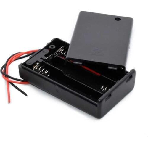 MasterFire 500pcs/lot Black Plastic 3 x AAA Battery Storage Box Case 3 Slots DIY 3A Batteries Clip Holder Cover With Wire Lead