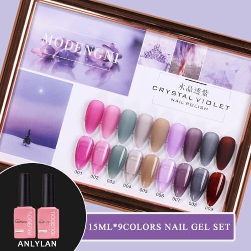 ANLYLAN Gel Nail Polish Set 9PCS Mix Color Nail Kit For Manicure Nail Polish Vernis Semi Permanent UV Lamp Gellak Nail Kit