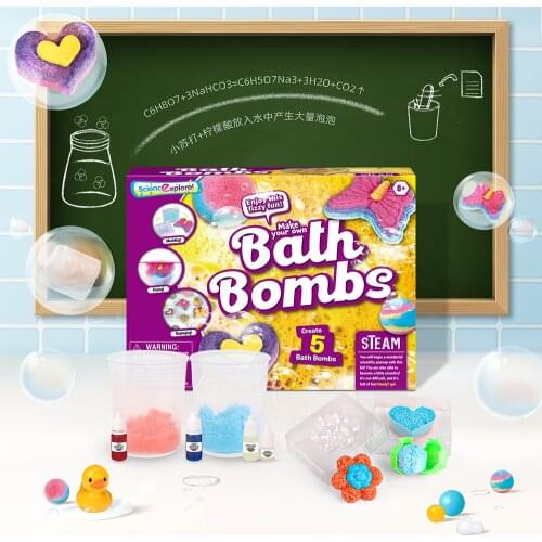 DIY Bath Bombs Set For Kids with Bubble Essential Oil Bath Bubble Balls Amazing Science Educational Kits Birthday Xmas Gifts