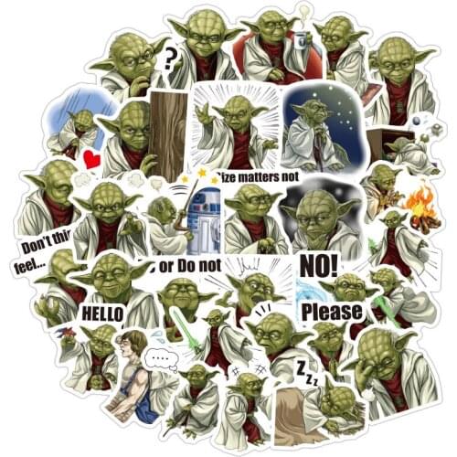 40Pcs/Bag Star Wars Baby Yoda Hand Account Graffiti Stickers Mobile Phone Water Cup Luggage Stationery Childrens Classic Toys