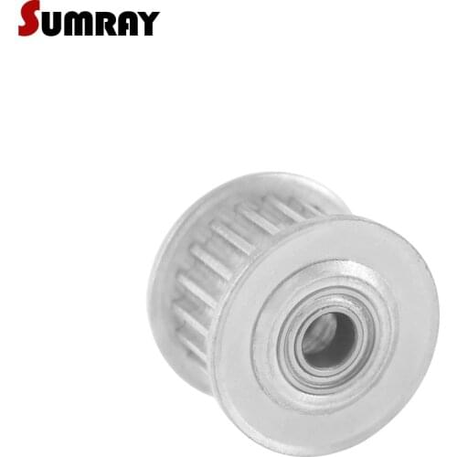 SUMRAY 3M 18T Idler Pulley with teeth Bore 3/4/5/6mm Synchronous Wheel Pulley Width 11/16mm Bearing Motor Stepper Pulley 2PCS