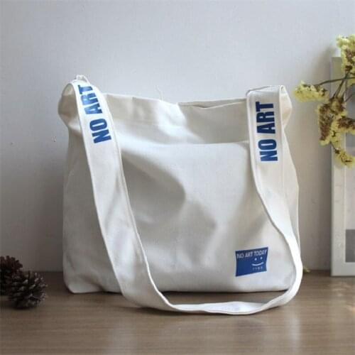 Girls Solid Canvas School Book Bags Big Large Capacity Summer 2021 White Black Fashion Laptop Casual Tote Hand Shoulder Bag