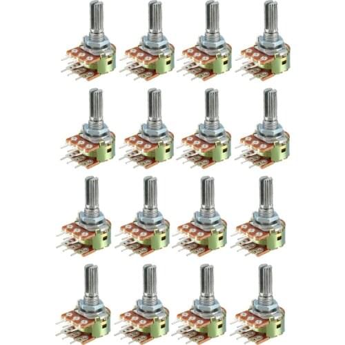 Uxcell WH148 1K Ohm Variable Resistors Dual Turn Rotary Carbon Film Taper Potentiometer 16pcs