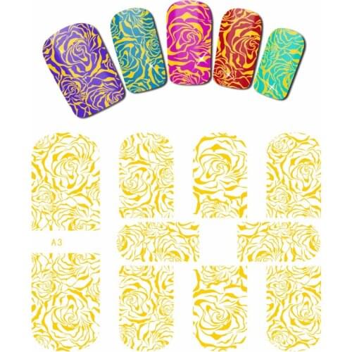SUPER THIN SELF ADHESIVE 3D NAIL ART NAIL SLIDER STICKER FULL COVER GOLD ZIPPER VINTAGE SWIRL FLORID FRAME LEAF A3-F22B