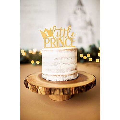 Cake Topper First Birthday Cake Smash Photos or Party Birthday 1st Birthday Little Prince Crown or Prince Fairytale Theme