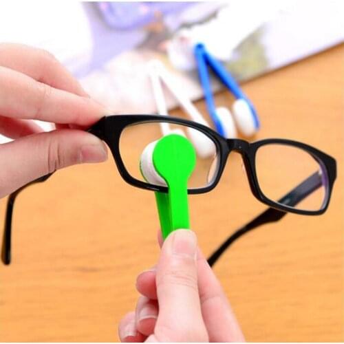 Portable Mini Ultra-Soft Two-side Glasses Brush 5 Colors Microfiber Spectacles Cleaning Spectacles Rub For Glasses Cleaning Tool