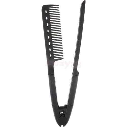 Salon Hairdress Hairdressing Styling Hair Straightener Folding V Shape Comb