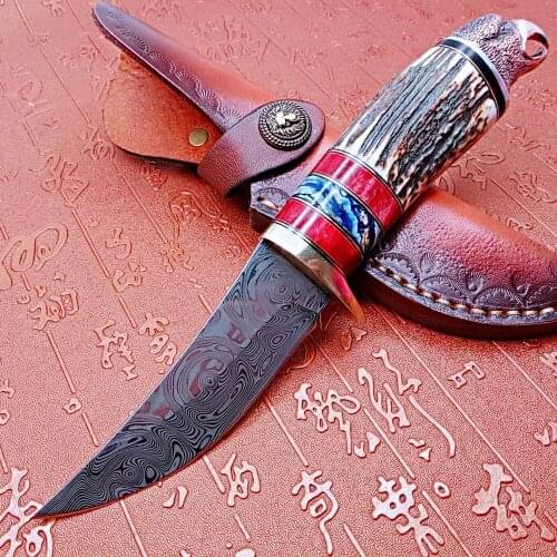 High quality ruifen steel VG10 eagle head head handleStraight Knife Hunting Knife Outdoor Camping Self-defense EDC Tools