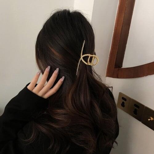 Chic Metal Hair Clips Large Barrettes Hair Claw For Women Acrylic Hairpins Hair Crab Claws Girls Bath Clips Hair Tools Ornaments